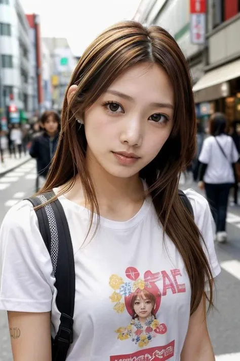 RAW portrait photo, GotouMaki in busy Tokyo streets,  fcDetailPortrait