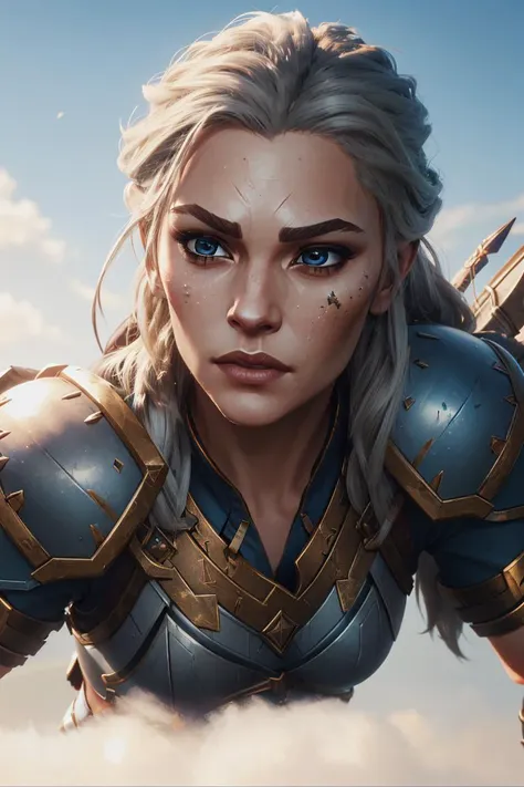 close-up headshot of a female valkyrie warrior, skswoman, short depth of field, fantasy game, detailed, masterwork, 4k, masterpiece, concept art, perfect, beautiful, beautiful face