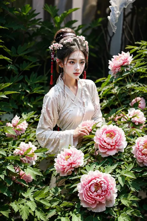 md,<lora:mdh-000014:0.7>,Vibrant Rim Light,Petal skirt,In a realm drenched with magic,the silhouette of a Chinese maiden illuminates,adorned in the magnificent and extravagant Hanfu that seems to glow from within,floating ethereally in this fantasy space. ...