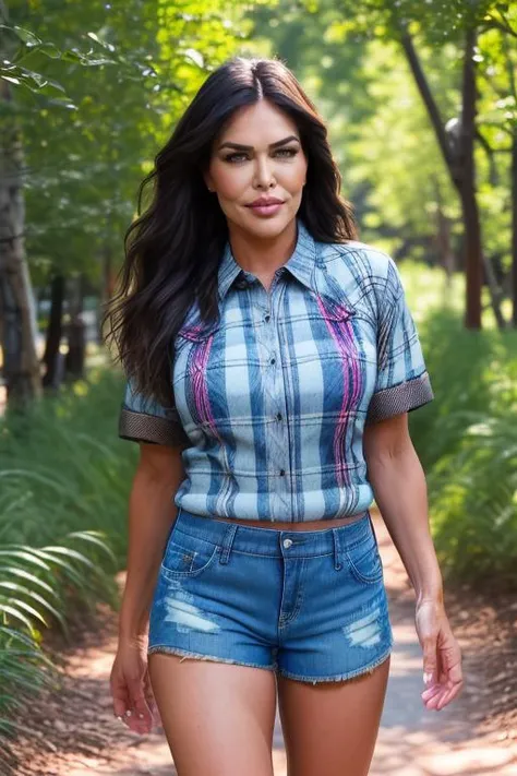 DEN_avitacorinne_OF,
(walking through a tallgrass meadow wearing (Jean shorts:1.3) and (plaid shirt:1.3), meadow, wild, overgrown, walking,:1.2),
bokeh, f1.4, 40mm, photorealistic, raw, 8k, textured skin, skin pores, intricate details  <lora:epi_noiseoffse...