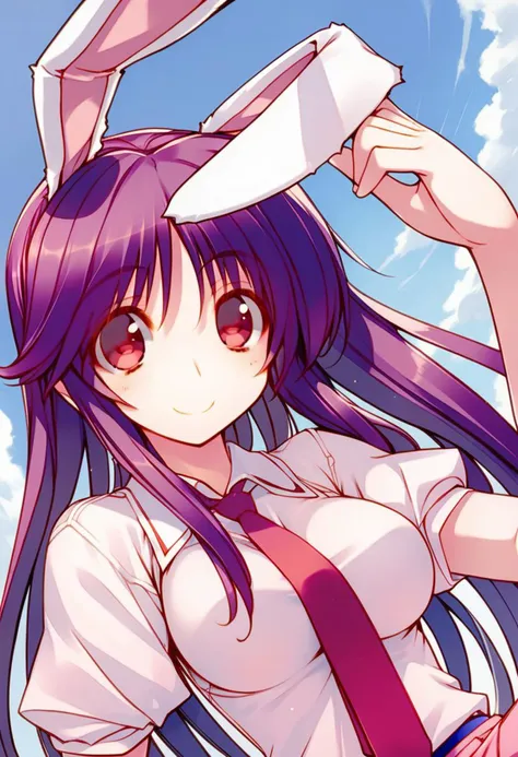 score_9, score_8_up, score_7_up, source_anime, break, cute, bright, solo, 1girl, 1girl, touhou, reisen udongein inaba, rabbit ea...