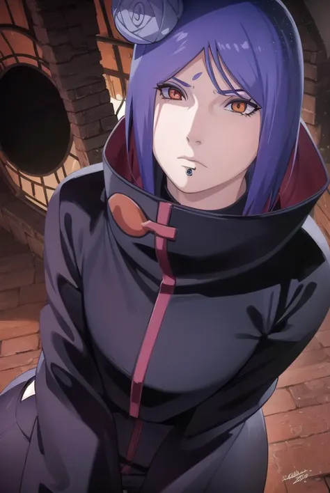 konan, <lyco:konanv2.5-lyco-nochekaiser:1>,
konan, short hair, hair ornament, blue hair, flower, hair flower, (orange eyes:1.2), (labret piercing:1.2), eyeshadow,
BREAK coat, cloak, black coat, black cloak, (akatsuki uniform:1.5), akatsuki (naruto),
BREAK ...