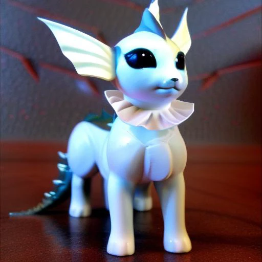 there is a small toy of a white dragon with a bow tie