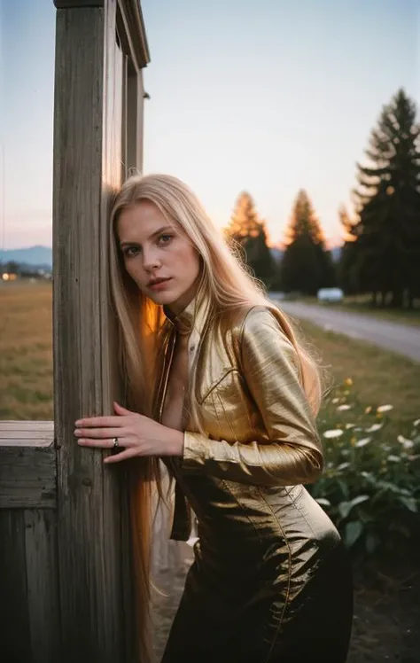 ((analog photo:1.2),((dynamic pose:1.2),(dynamic camera),(unique clothing 27 yo Latvian woman with human skin texture and long flowing hair)(golden hour, high quality, film grain ISO 400), (natural colors, correct white balance, color correction, dehaze,cl...