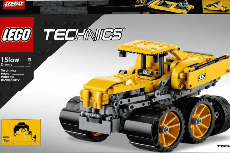 Moon <lora:L3GO_Box_SDXL:1> lego technics, box, technical drawing,yellow, machinary, belt, motor,