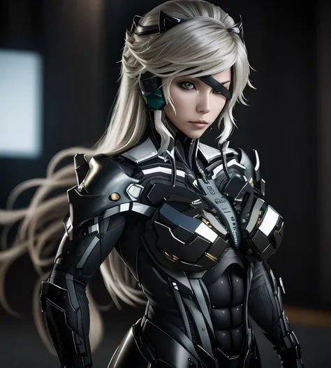 waist up photo, (raiden), long hair, (woman:1.2), big breasts, sexy, curved body, (lens distortion:0,7), (chromatic aberration:0.7), (fim grain:0.7), intricate, unreal engine 5, volumetric lighting, realistic, cinematic, 4k, cinematic lighting, depth of fi...