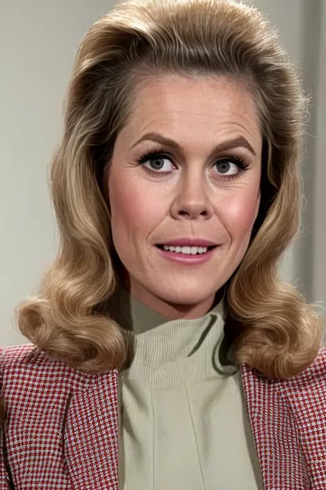 a photograph of SamanthaStephens, a woman, Wearing a yellow turtleneck sweater with a plaid blazer., curled bob hairstyle, detailed face, high quality, 8k uhd, leica 50mm, (lips:0.553992509841919),(portrait:0.4834848940372467),(blonde hair:0.35802650451660...