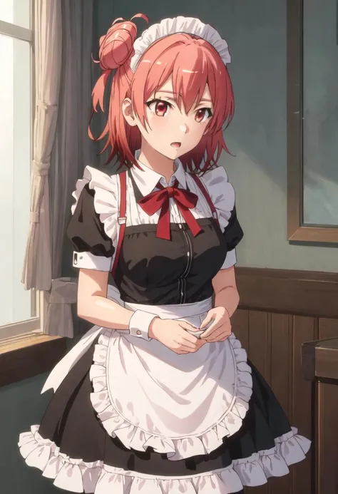 best quality, masterpiece, highres, solo, {yuigahama_yui_yahariorenoseishunlovecomewamachigatteiru:0.90}, {maid:1.40}, {long maid dress:1.15}