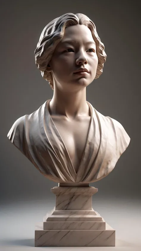 1girl  marble bust <lora:MarbleBust:0.9>, statue