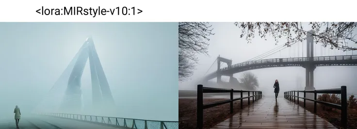 a modren style building in the foggy weather with a person walking by it and a bridge in the background, building, scenery, tree, outdoors, bare tree, window, 1girl, solo, fog
<lora:MIRstyle-v10:1>