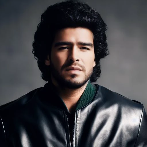 masterpiece, best quality, portrait photo of sks man with leather jacket, 4k, 8k, 8k realistic, sharp focus, intricate, high resolution <lora:maradona:1>