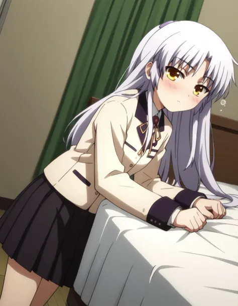 score_9, score_8_up, score_7_up, source_anime,
kanadetachibana, <lora:kanade-tachibana-s1-ponyxl-lora-nochekaiser:1>,
kanade tachibana, long hair, white hair, yellow eyes, 
skirt, school uniform, jacket, blazer, skirt, black skirt, pleated skirt, long slee...
