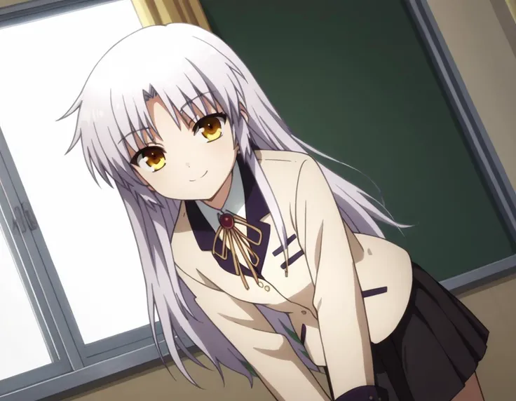 score_9, score_8_up, score_7_up, source_anime,
kanadetachibana, <lora:kanade-tachibana-s1-ponyxl-lora-nochekaiser:1>,
kanade tachibana, long hair, white hair, yellow eyes, 
skirt, school uniform, jacket, blazer, skirt, black skirt, pleated skirt, long slee...