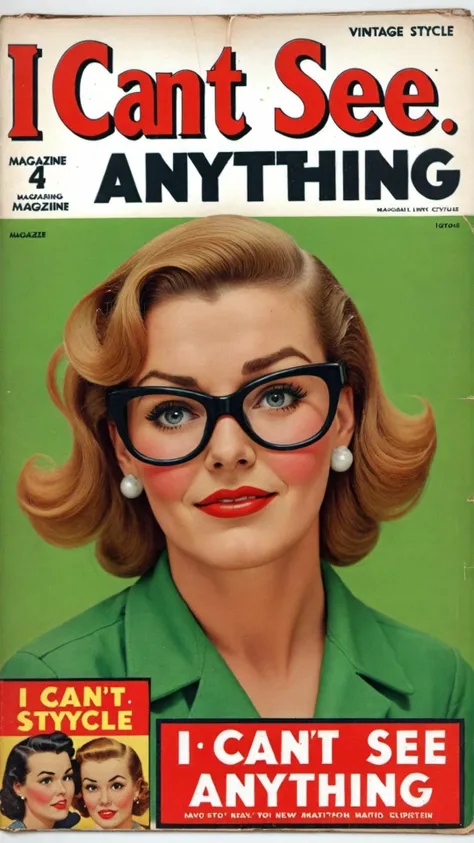 a magazine cover with a woman wearing glasses on it