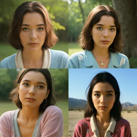 four different pictures of a woman with different hair styles