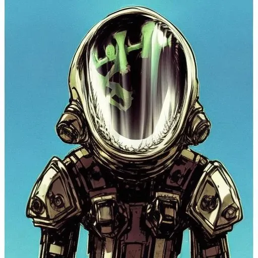 evang, a humanoid alien with a transparent skull head inside of a futuristic space suit , concept art, fantasy race, glass helmets, his head is a skull, creature, artgerm, krenz cushart, greg rutkowski very clear, die-cut sticker, sticker, front shot, simp...