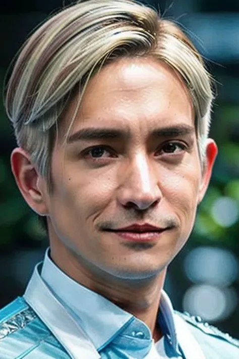 ((((1boy , medium shot, light blonde short hair  color :1.5)))),(8k, RAW photo, best quality, masterpiece:1.2), (realistic, photo-realistic:1.4), (extremely detailed CG unity 8k wallpaper) , ((  close up shot portrait of a charming Horsen posing for shang ...