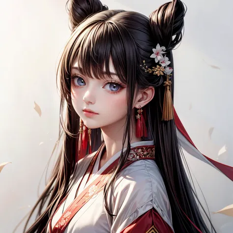 1girl,best quality,masterpiece,8k,absurdres,hanfu,cute,simple background,