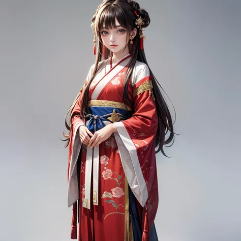 1girl,best quality,masterpiece,8k,absurdres,hanfu,cute,simple background,the song dynasty clothing,