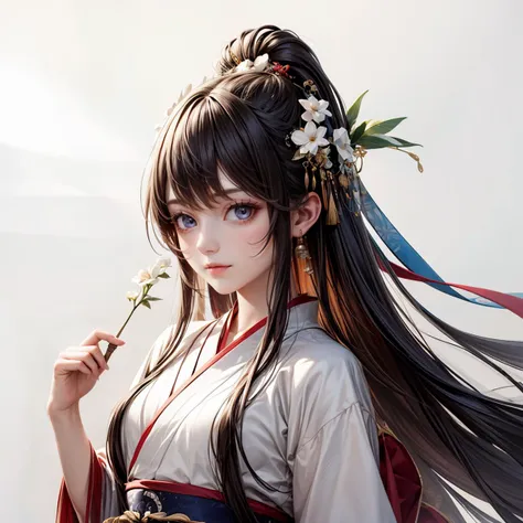 1girl,best quality,masterpiece,8k,absurdres,hanfu,cute,simple background,