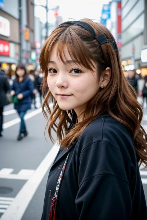 RAW portrait photo, embedding:MitsuiAika in busy Tokyo street, embedding:fcDetailPortrait