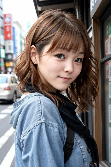 RAW portrait photo, embedding:MitsuiAika in busy Tokyo street, embedding:fcDetailPortrait