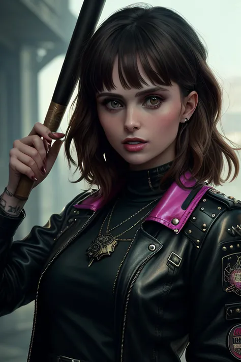 photo of (Ell13T4yl0r01-250:0.99), a woman as a sexy street punk in an (80s movie:1.2), modelshoot style, (extremely detailed CG unity 8k wallpaper), photo of the most beautiful artwork in the world, professional majestic oil painting by Ed Blinkey, Atey G...