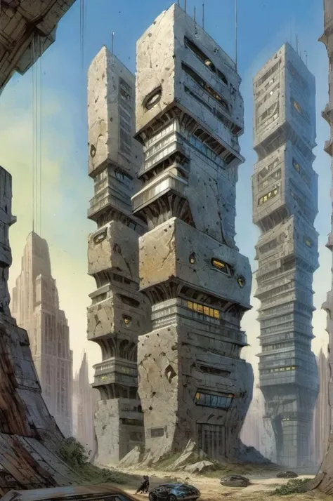 <lora:Marc Silvestri Style:1> Marc Silvestri Style, Office Buildings, Conglomerate stone,
science fiction, building, architecture
science fiction, building, architecture