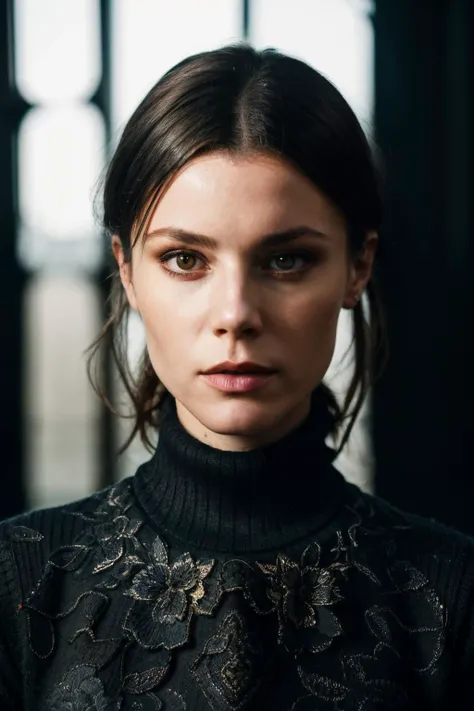 A stunning intricate full color up close portrait of jbn, wearing a black turtleneck sweater, epic character composition, by ilya kuvshinov, alessio albi, nina masic, sharp focus, natural lighting, subsurface scattering, f2, 35mm, <lora:JulieBowen-RealVisi...