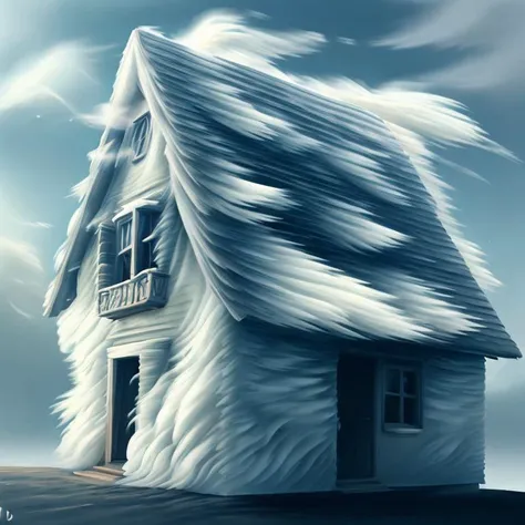 a close up of a house with a snow covered roof