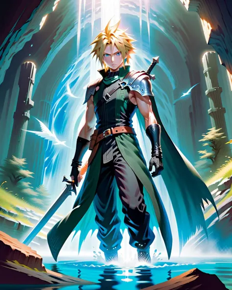 Anime, Cloud Strife ventures into the Lifestream-infused caverns beneath Gaia. Mako energy pools reflect memories of Avalanches battles and Sephiroths descent into madness.