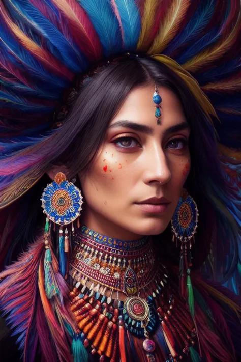 an extremely psychedelic portrait of shaman, surreal, lsd, face, detailed, intricate, elegant, lithe, highly detailed, digital painting, artstation, concept art, smooth, sharp focus, illustration