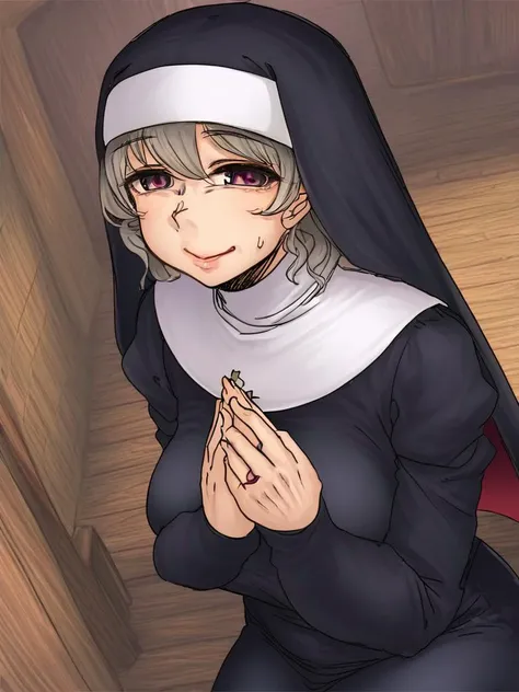 a cartoon nun with a nun hat and a nun dress