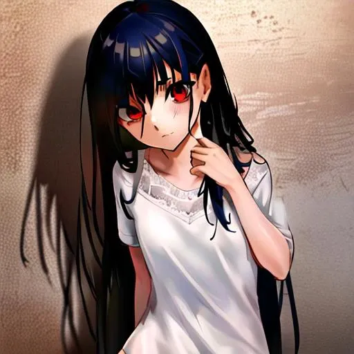 ((masterpiece)),(best quality), absurdres,sadako_yamamura,red eyes, white dress,<lora:Sadakobest:0.8>, (art by AS109), soft light, (detailed hair:1.3), shadow,<lora:as109sArtStyle_v10:0.8>,