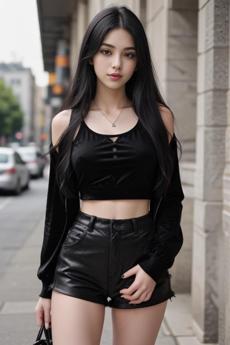 Black Leather Shorts By Stable Yogi