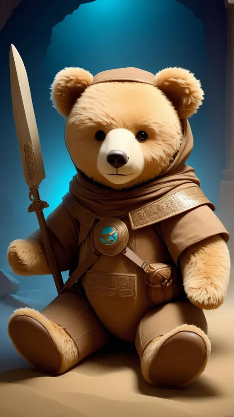 fantasy, archaeology  theme, <lora:ExpeditionStyleXL:1> ExpeditionStyle teddybear