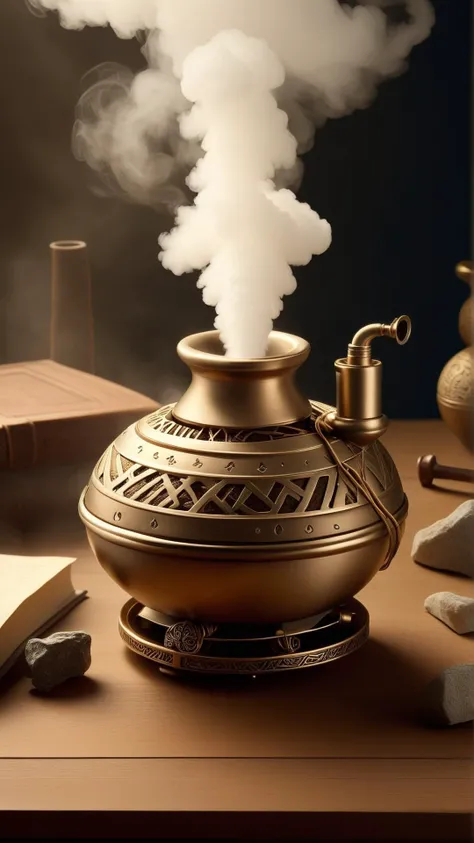 fantasy, archaeology  theme, <lora:ExpeditionStyleXL:1> ExpeditionStyle Miniature humidifier