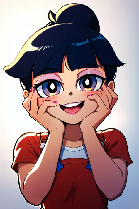 a cartoon girl with a big smile on her face