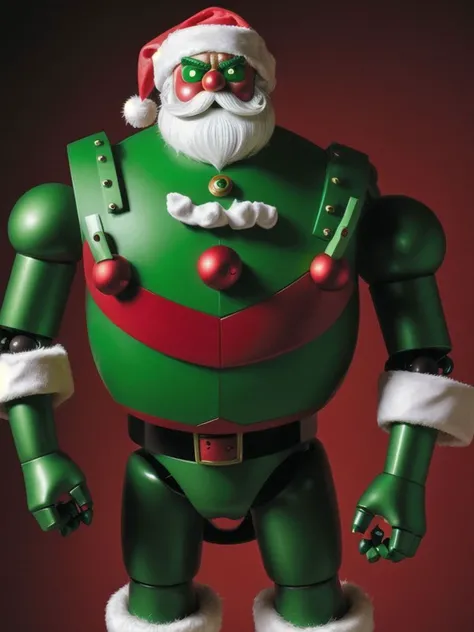 green angry santa robot