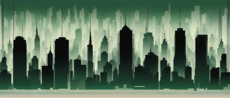 (((the Matrix))),  (city:1.4), cityscapes, symbols, green, glitch, noir, skyscrapers, texture, NY, NewYork, background, wallpapers, 
art,  2d art, (flat:1.5), illustration,  (solid colors), drrrible, (minimalism:0.1), geometric, vector art, accurate, (one ...