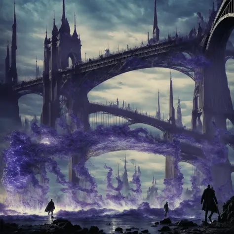 (<lora:Environment - StarWars:1>  A liar and a thief is walking along the bridge to over hell to the pearly gates to be judged/the last lie /it wont pass /karma /the unforgiving God knows all/ equivalent exchange .