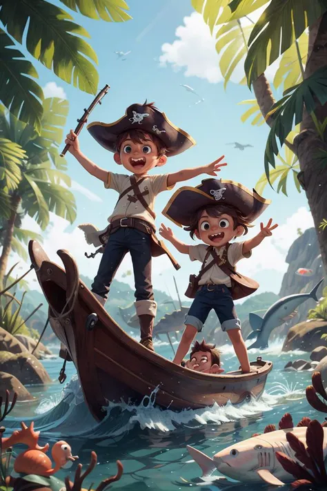 (best quality, masterpiece),
2boys, boat, ocean, caustics, wave pointing, happy pirate hat, eyepatch, shark, flintlock <lora:COOLKIDS_MERGE_V2.5:1>, (best quality, masterpiece),