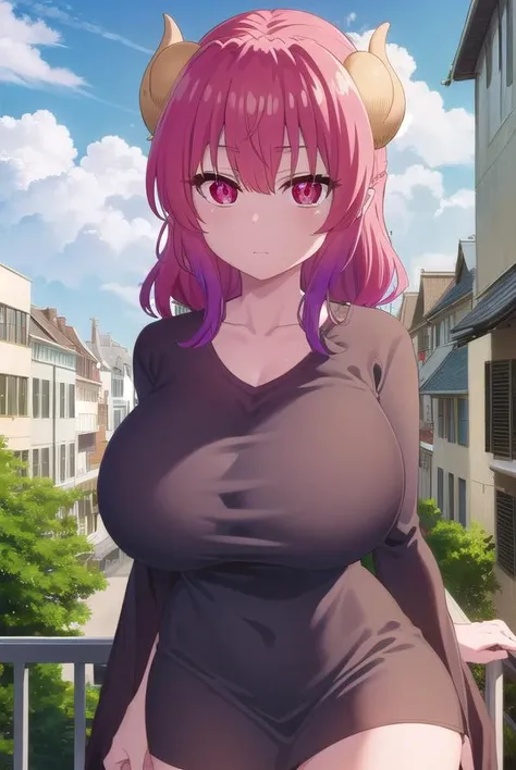 dragonilulu, <lora:dragon ilulu s2-lora-nochekaiser:1>,
ilulu, curled horns, horns, long hair, multicolored hair, purple hair, (red eyes:1.5), red hair, (slit pupils:1.5), (huge breasts:1.2),
BREAK black shirt, (long shirt:1.5), black thighhighs, collarbon...