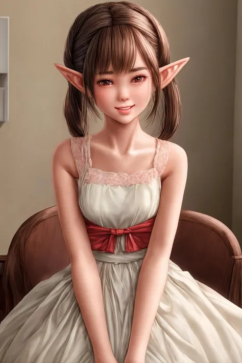 (AIDA_tamicat:1.09) as cute [asian] (elf:1.3), beautiful girl, pretty face, tan skin, (pointy ears, elf ears:1.1), happy, funny, [smiling], prehistoric era, fantasy art, fairy tail, trending on artstation, kkw-ph1, oil painting, by marlier <lora:Marcelmarl...