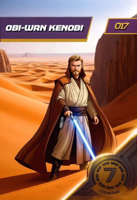 a cartoon character in a jedi outfit with a light saber