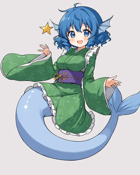 a close up of a cartoon mermaid with a star on her head