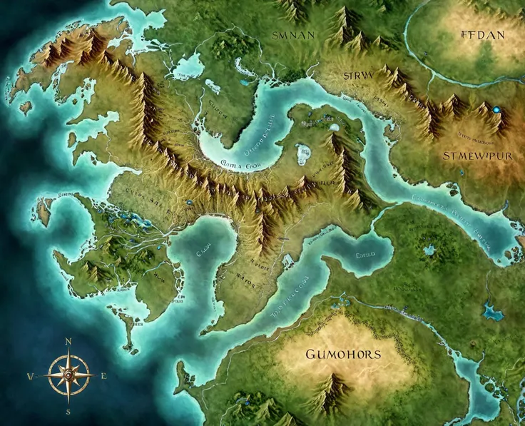 a close up of a map of a world with a lot of water