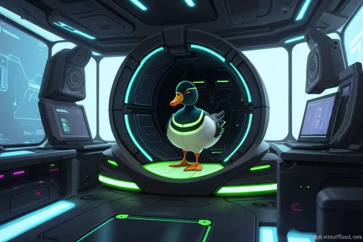 futuristic environment
cyber duck