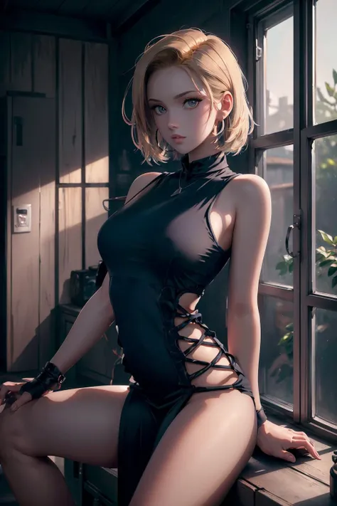 (masterpiece,best quality,8k,beautiful and aesthetic:1.2)
(android_18, and18, 1girl <lora:android_18_v110:0.65>)
((<lora:pelvic_curtain_dress:0.8> pelvic_curtain dress,wearing a pelvic_curtain dress, multiple straps around the waist,)
), sitting, front vie...