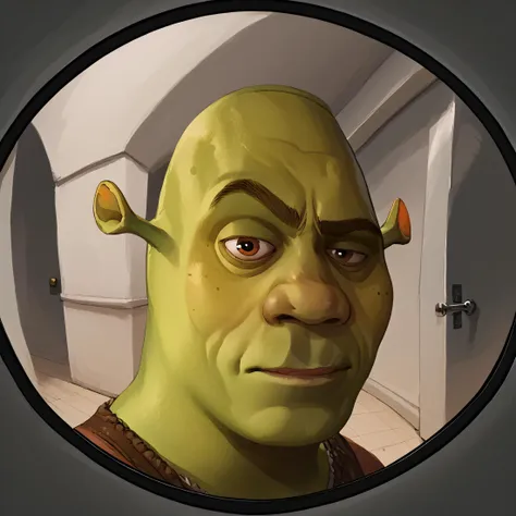 score_9, score_8_up, score_7_up, score_6_up break shrek, green skin,fisheye,hallway,close-up,rockseyebrowraise,portrait, raised ...